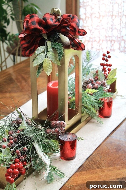 DIY Winter Woods Centerpiece Ideas for Christmas Table Decorations 8 rustic diy gold lantern christmas table decorations