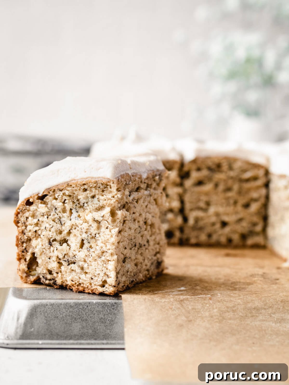 Moist Banana Snack Cake Recipe for Quick Homemade Treat 9 Delightful banana cake ready to be served for snack or dessert.