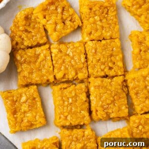 Pumpkin Marshmallow Rice Krispie Treats for Fall Parties 13 img 30057 12