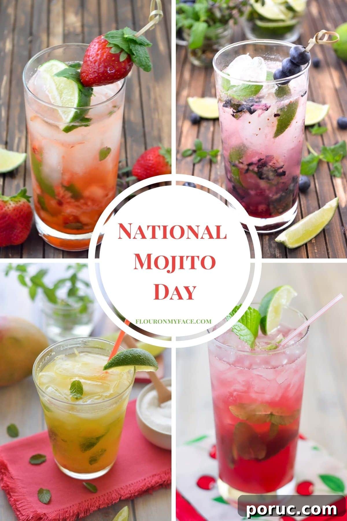 National Mojito Day - celebrate this cocktail holiday with one of these fruity Mojito recipe.