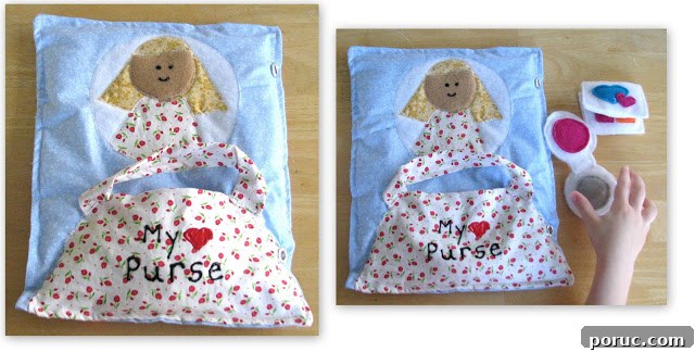 purse with felt make up quiet book page