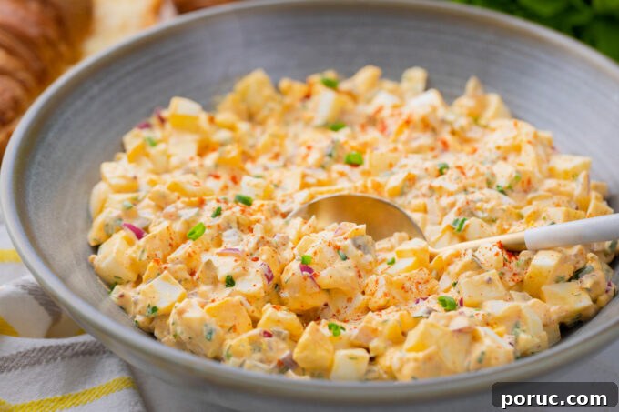 Homemade creamy egg salad.