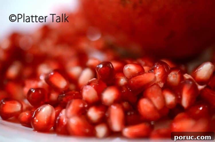 A close up of Pomegranate seeds