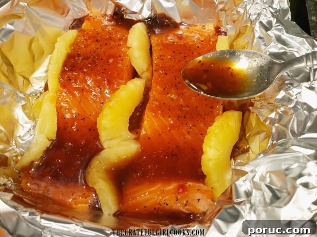 Salmon covered with sauce Salmon covered with sauce