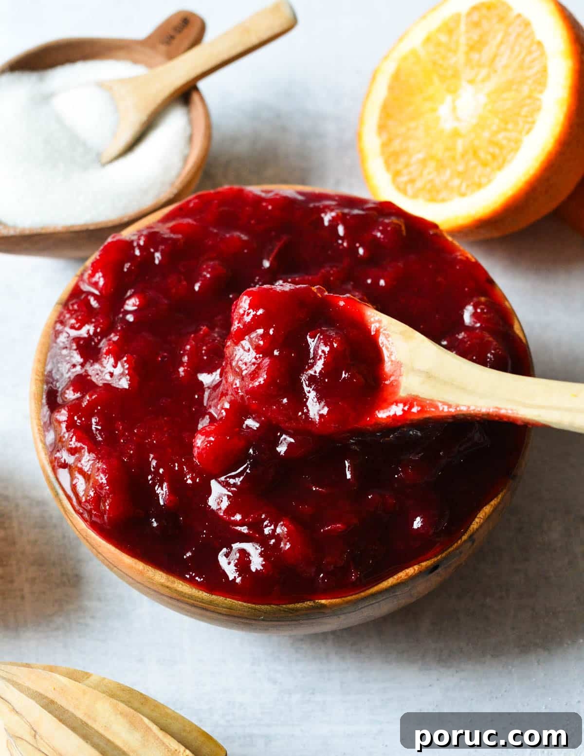 a spoonful of cranberry sauce. 