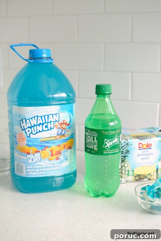 Tropical Blue Ocean Party Punch Recipe for Summer Gatherings 3 Blue Ocean Party Punch ingredients | NoBiggie.net