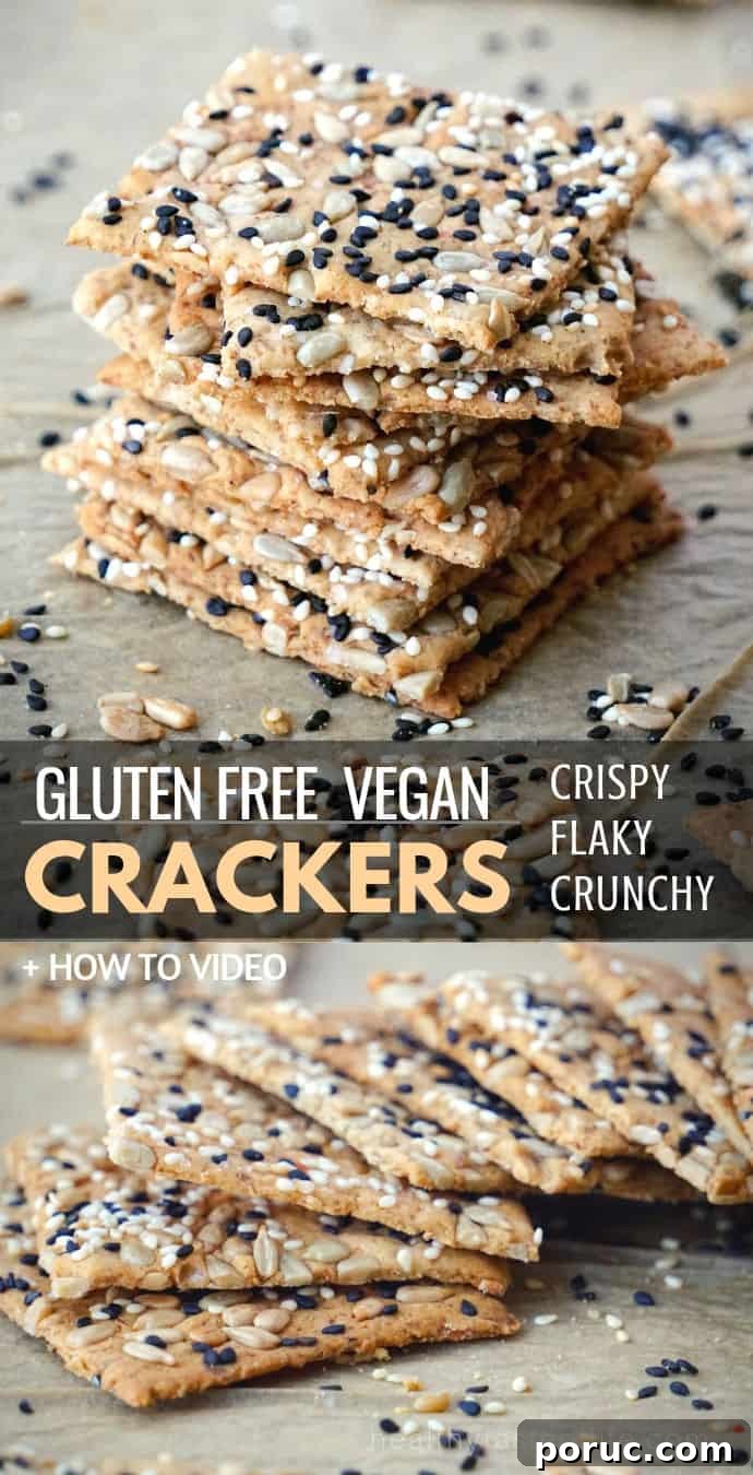 Vegan Seeded Gluten-Free Sourdough Crackers Recipe 7 crispy thin flaky vegan gluten free crackers