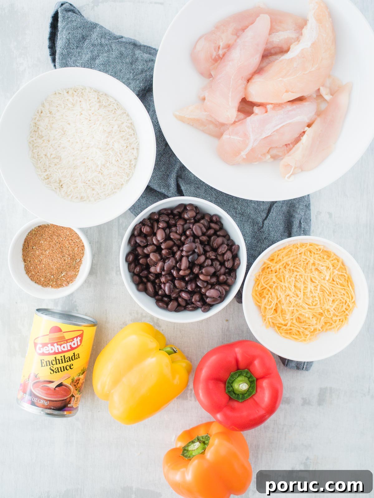 Southwest Chicken Skillet Recipe with Peppers and Black Beans 3 Ingredients for southwest chicken & rice skillet.
