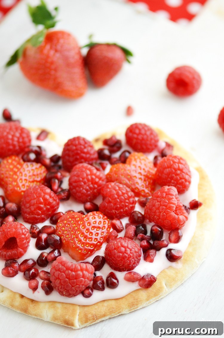 Heart-Shaped Yogurt Flatbread Pizza Recipe for Valentine’s Day 11 Make this healthy Yogurt Flatbread Pizza Heart to show someone you care. It is a sweet breakfast or snack any time of year, especially for Valentine's Day!