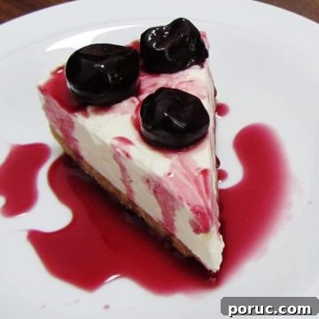 Black Cherry Cheesecake with Kirsch-Soaked Cherry Topping 4 Black Cherry Cheesecake