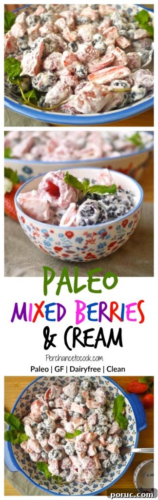 Paleo Coconut Cream with Mixed Berries (Gluten-Free) 10 Mixed Berries and Cream