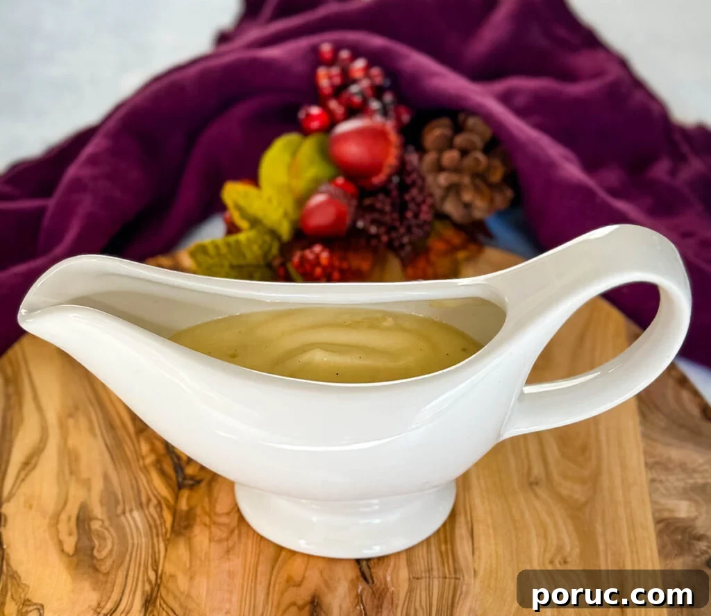 Creamy Southern-Style Yellow Gravy Without Drippings 6 yellow gravy without drippings in a gravy bowl