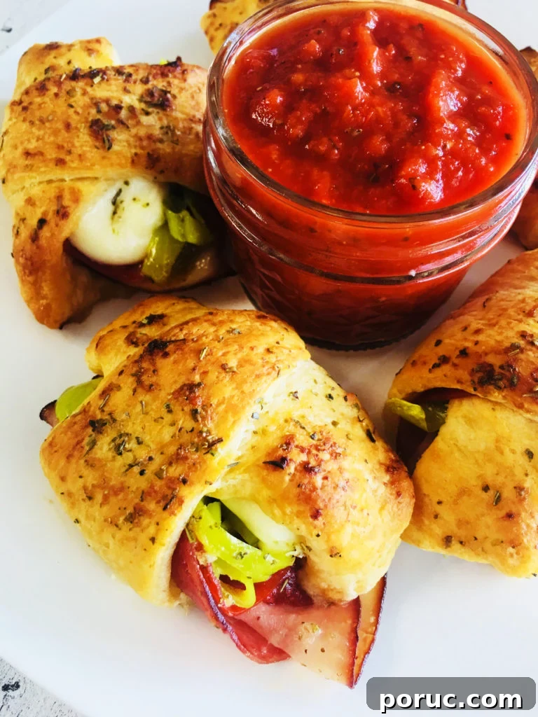 Savory Crescent Salami Roll-Ups for Appetizers and Parties 13 Italian Sub Roll Ups