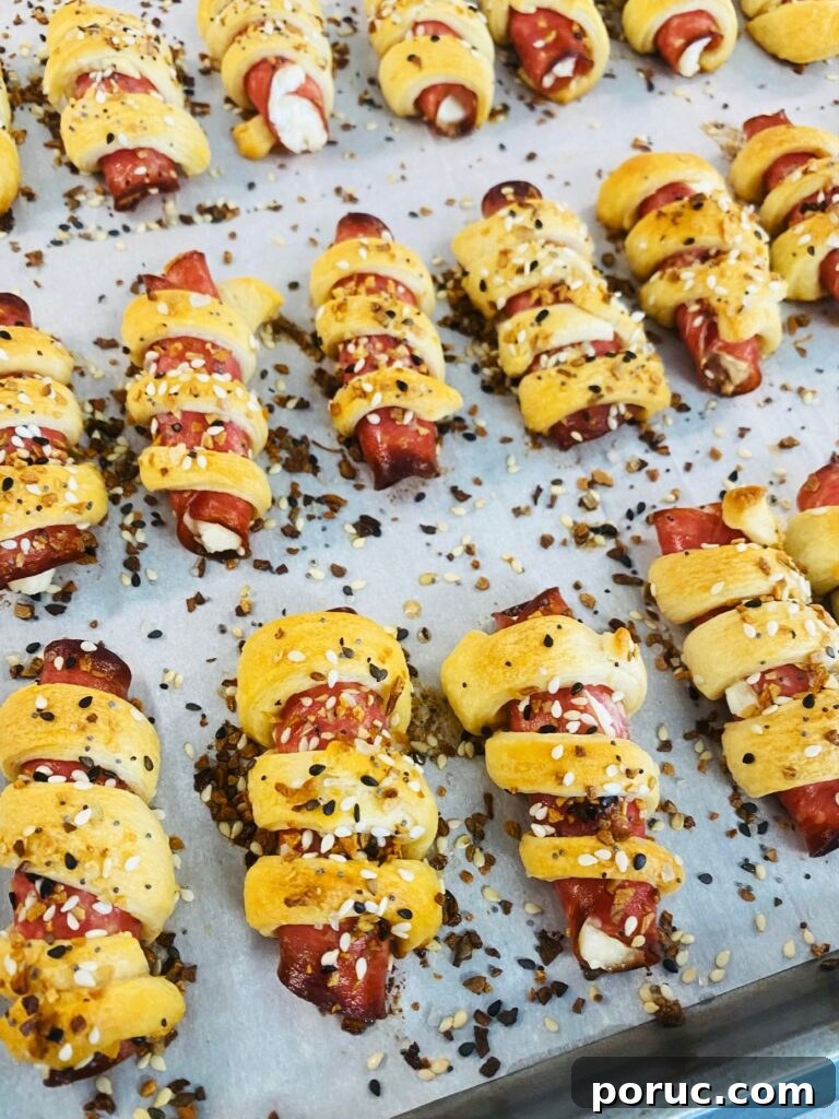 Savory Crescent Salami Roll-Ups for Appetizers and Parties 10 Crescent Wrapped Salami Rolls