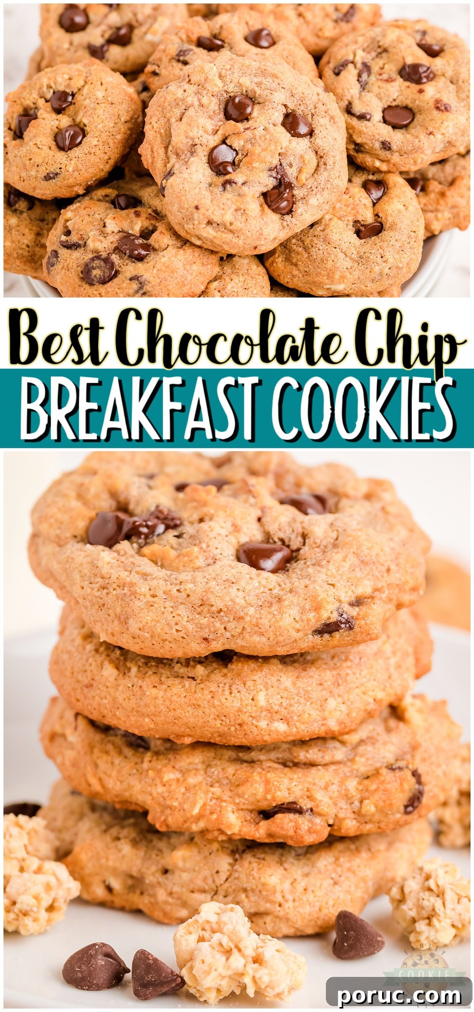 Morning Chocolate Chip Cookies: Quick Breakfast Cookie Recipe 10 Breakfast chocolate chip cookies are a perfect snack that you can feel good about. Whole wheat flour, applesauce, granola, & dark chocolate combine to make tasty low-calorie & low sugar cookies!