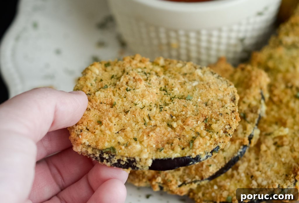 gluten-free air fried eggplant