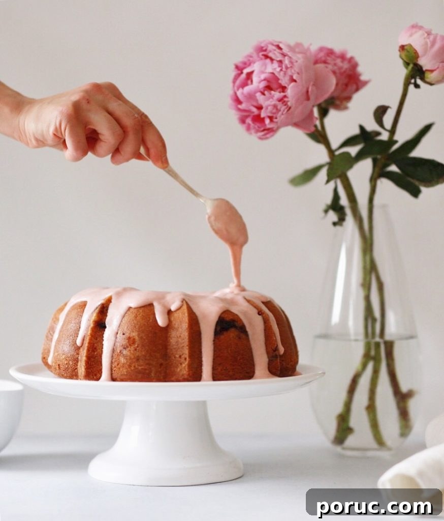 Strawberry Rhubarb Buttermilk Bundt Cake with Cream Cheese Glaze 2 strawberry rhubarb buttermilk bundt with rhubarb cream cheese glaze