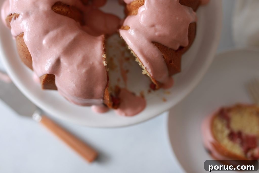 Strawberry Rhubarb Buttermilk Bundt Cake with Cream Cheese Glaze 3 Strawberry Rhubarb Buttermilk Bundt