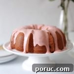 Strawberry Rhubarb Buttermilk Bundt Cake with Cream Cheese Glaze 5 strawberry rhubarb buttermilk bundt