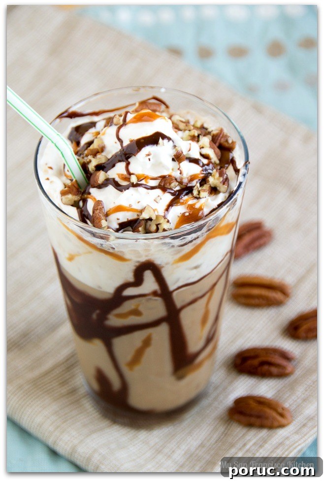 Turtle Iced Coffee Frappe: Creamy Chocolate Caramel Blend 6 turtle iced coffee
