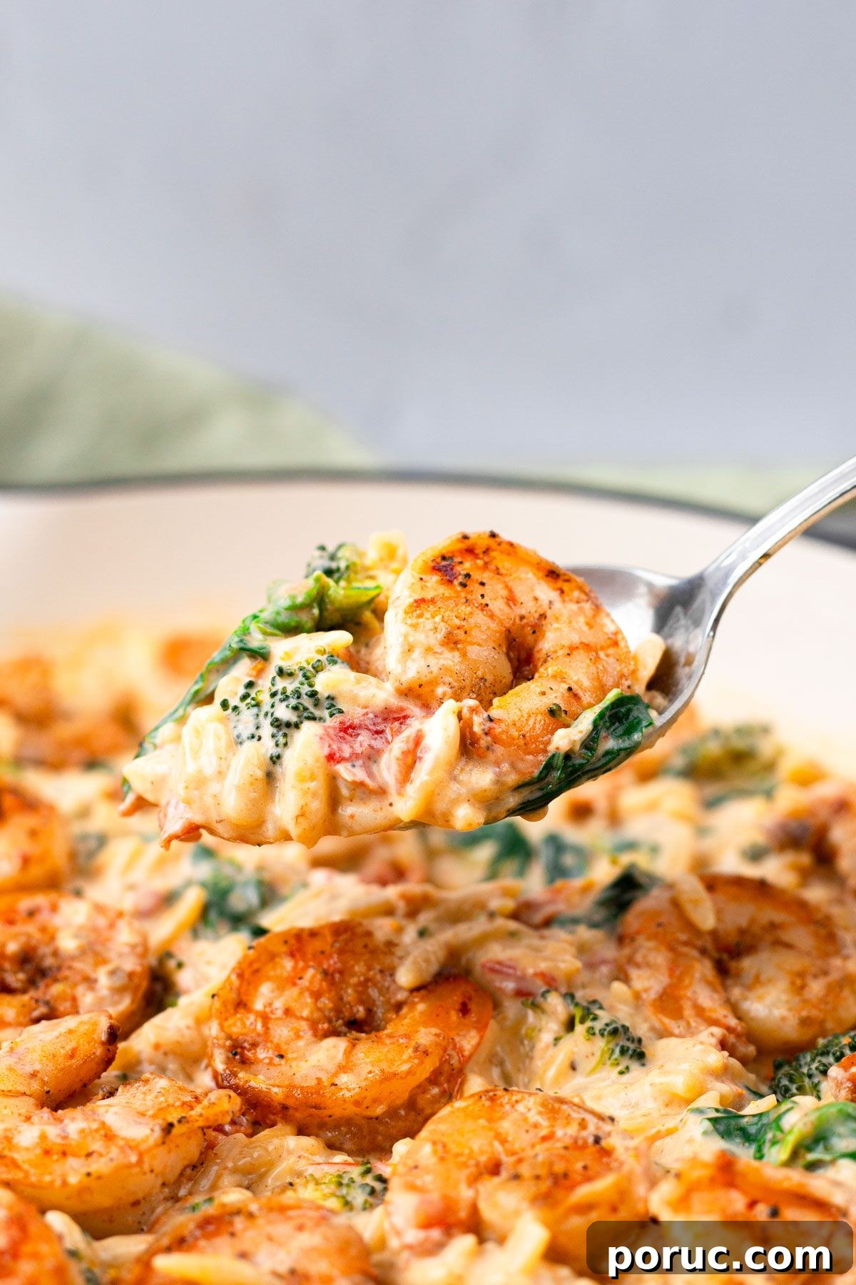 21 Comforting High-Protein Fall Recipes for Family Meals 4 Prawn Orzo with Sun-Dried Tomatoes