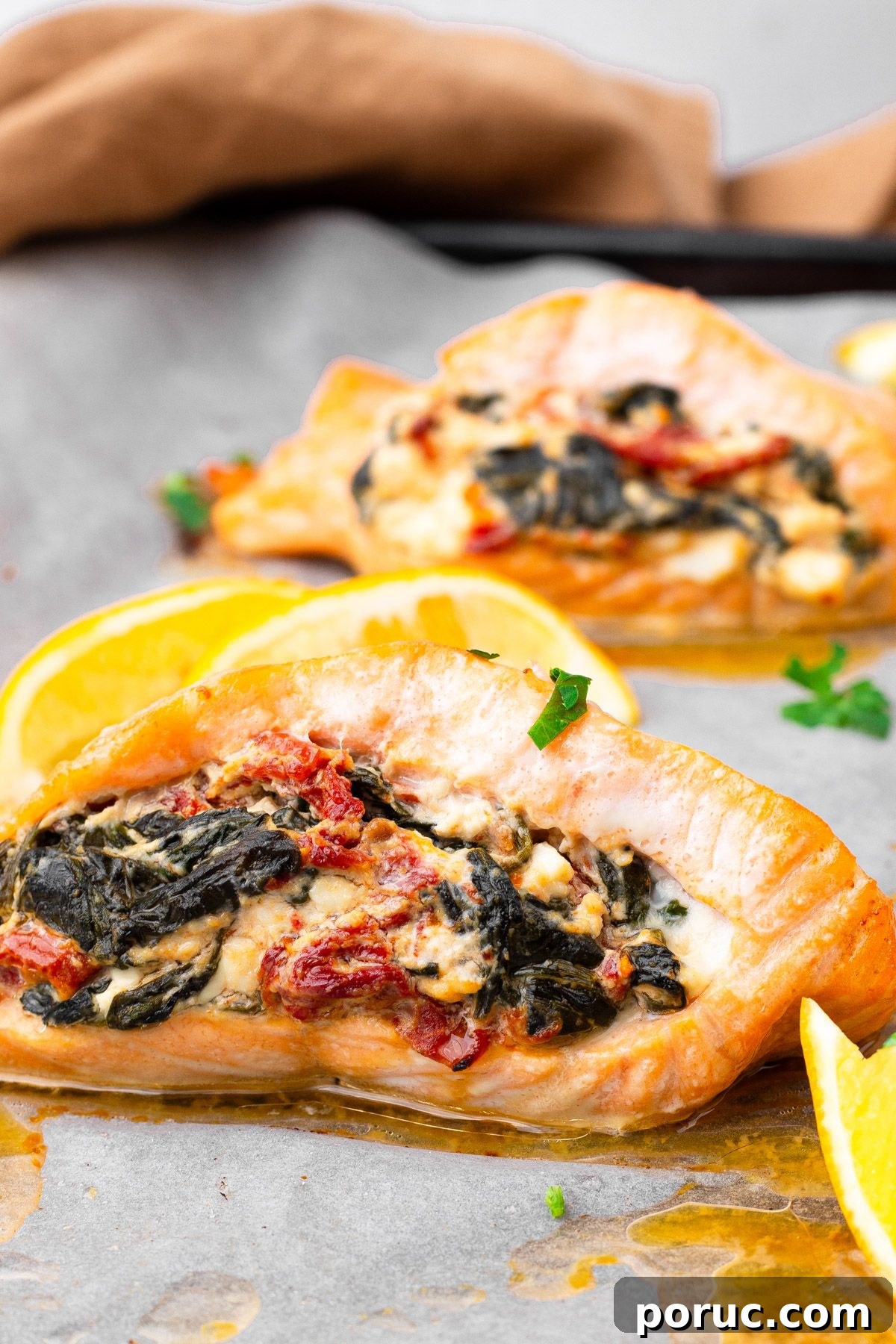 21 Comforting High-Protein Fall Recipes for Family Meals 8 Mediterranean Stuffed Salmon