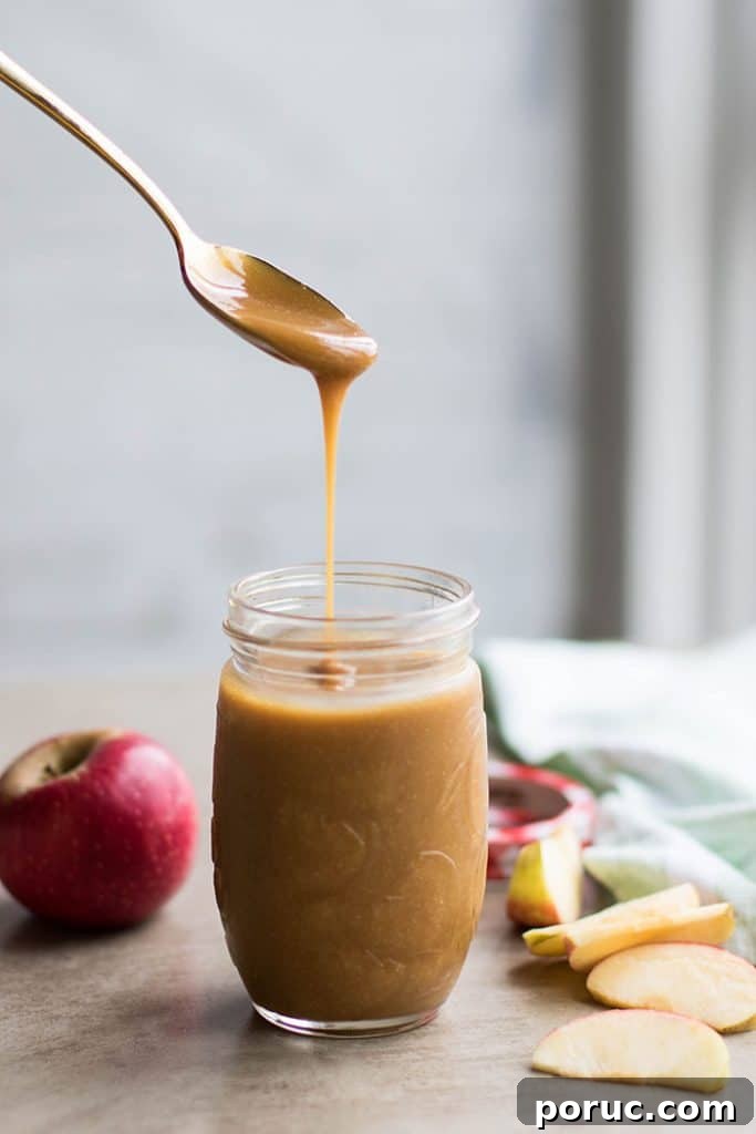 Easy Caramel Sauce / This dairy free and refined sugar free caramel sauce takes about 5 minutes to make!