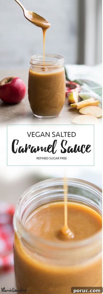 Vegan Salted Caramel Sauce — Refined Sugar-Free Recipe 8 Vegan Salted Caramel Sauce / This dairy free and refined sugar free caramel sauce takes about 5 minutes to make!