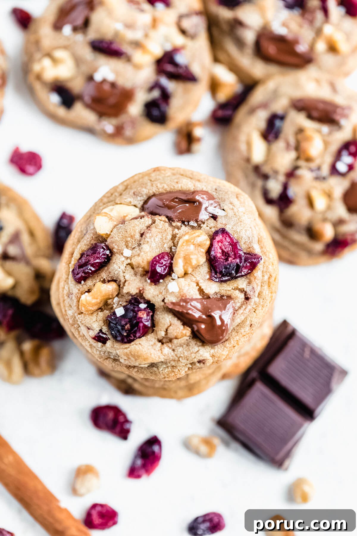 top view of stacked cookies