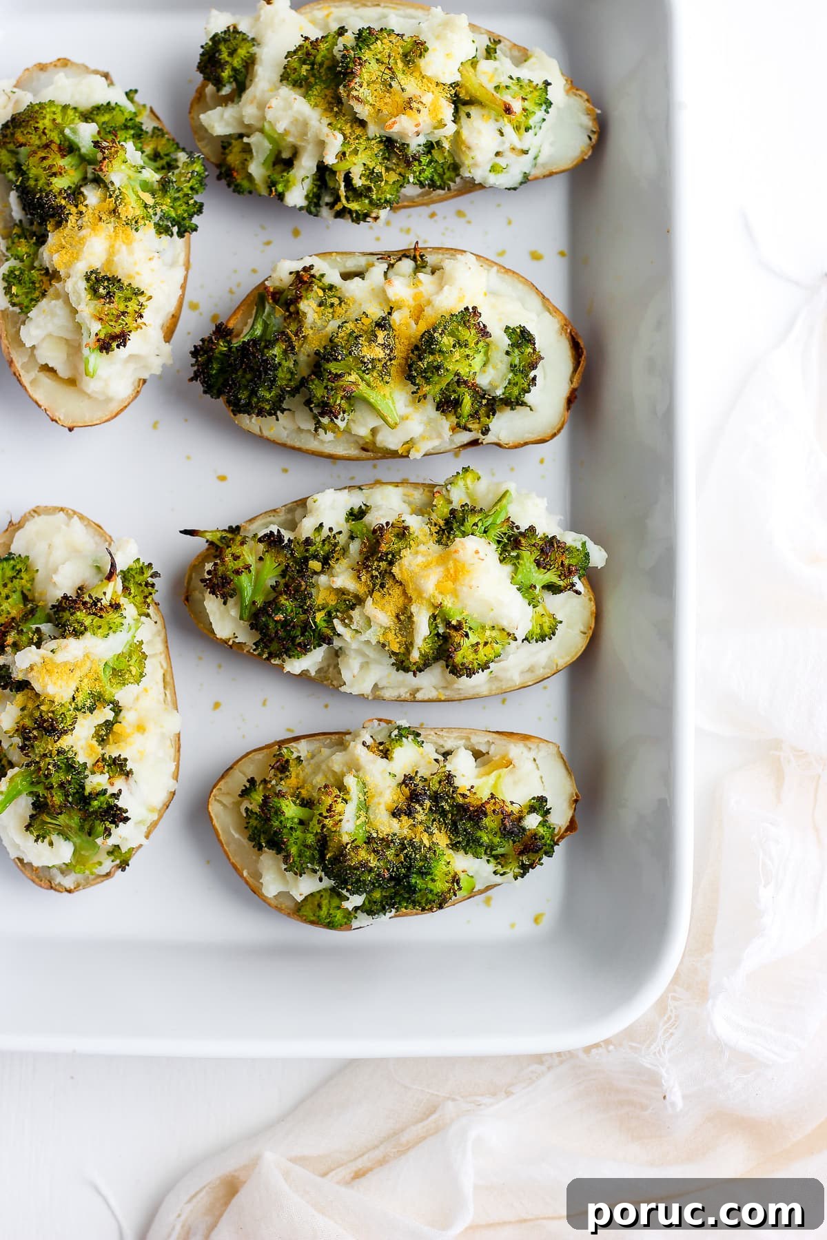 The best cheesy broccoli twice baked potatoes recipe.