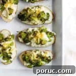 The best recipe for "cheesy" broccoli twice baked potatoes.