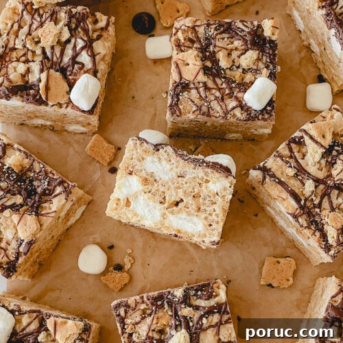 S'mores Rice Krispie Treats Recipe — Gooey Chocolate & Toasted Marshmallow 9 img 62 8