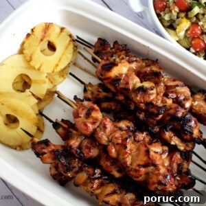 Honey-Glazed Chicken Skewers with Greek Lentil Salad 2 High Protein meal perfect for BBQ Season!