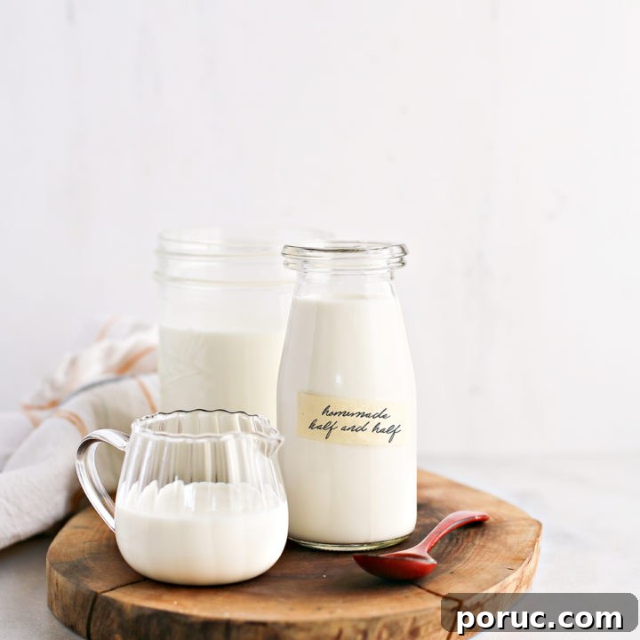 ingredients needed to make a substitute for half and half