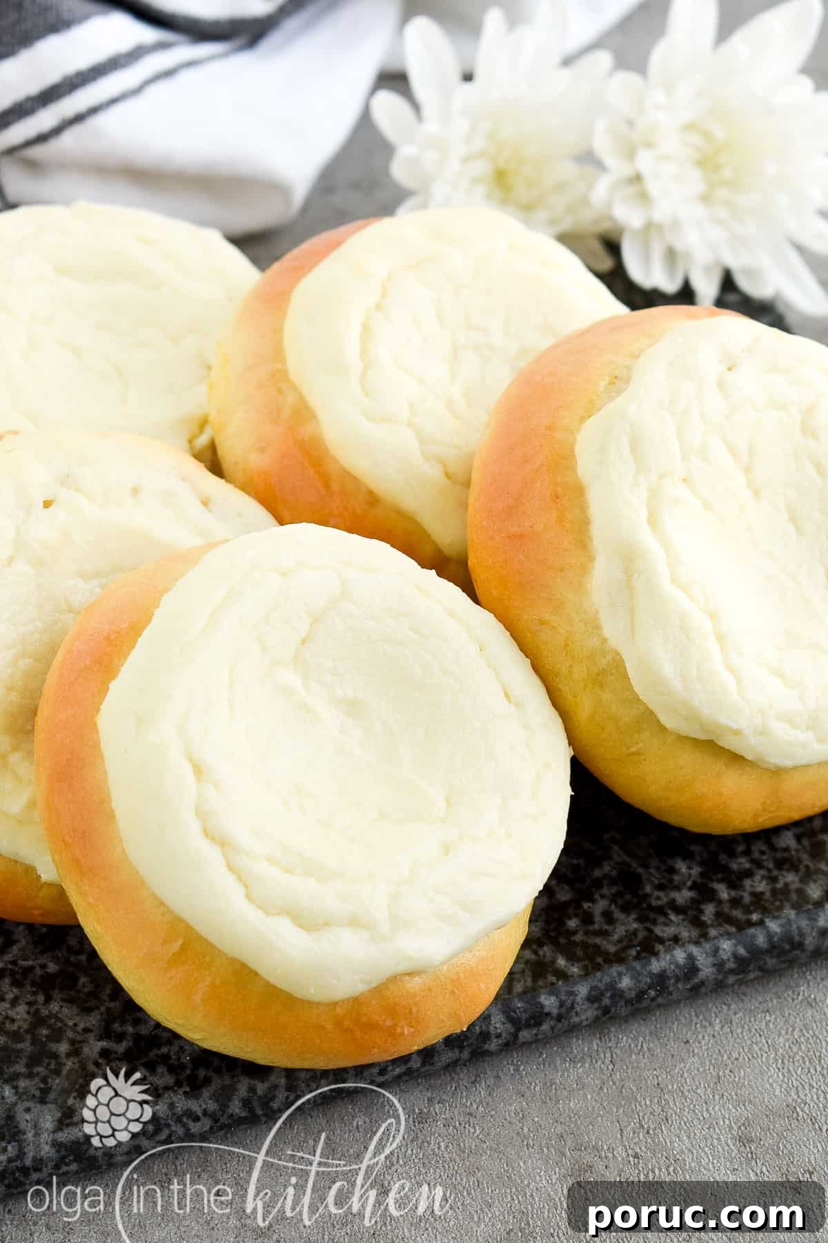 Vatrushka: Russian Sweet Cheese-Filled Buns Recipe 4 Sweet Cheese Filled Buns (Vatrushka Recipe): freezer-friendly, soft and fluffy sweet buns filled with smooth farmer’s cheese filling.