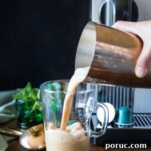 Vietnamese Coffee with Nespresso: Hot or Iced Recipes 3 Pouring Vietnamese iced coffee into a mug