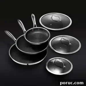 HexClad Non-Stick Skillet set with Lids