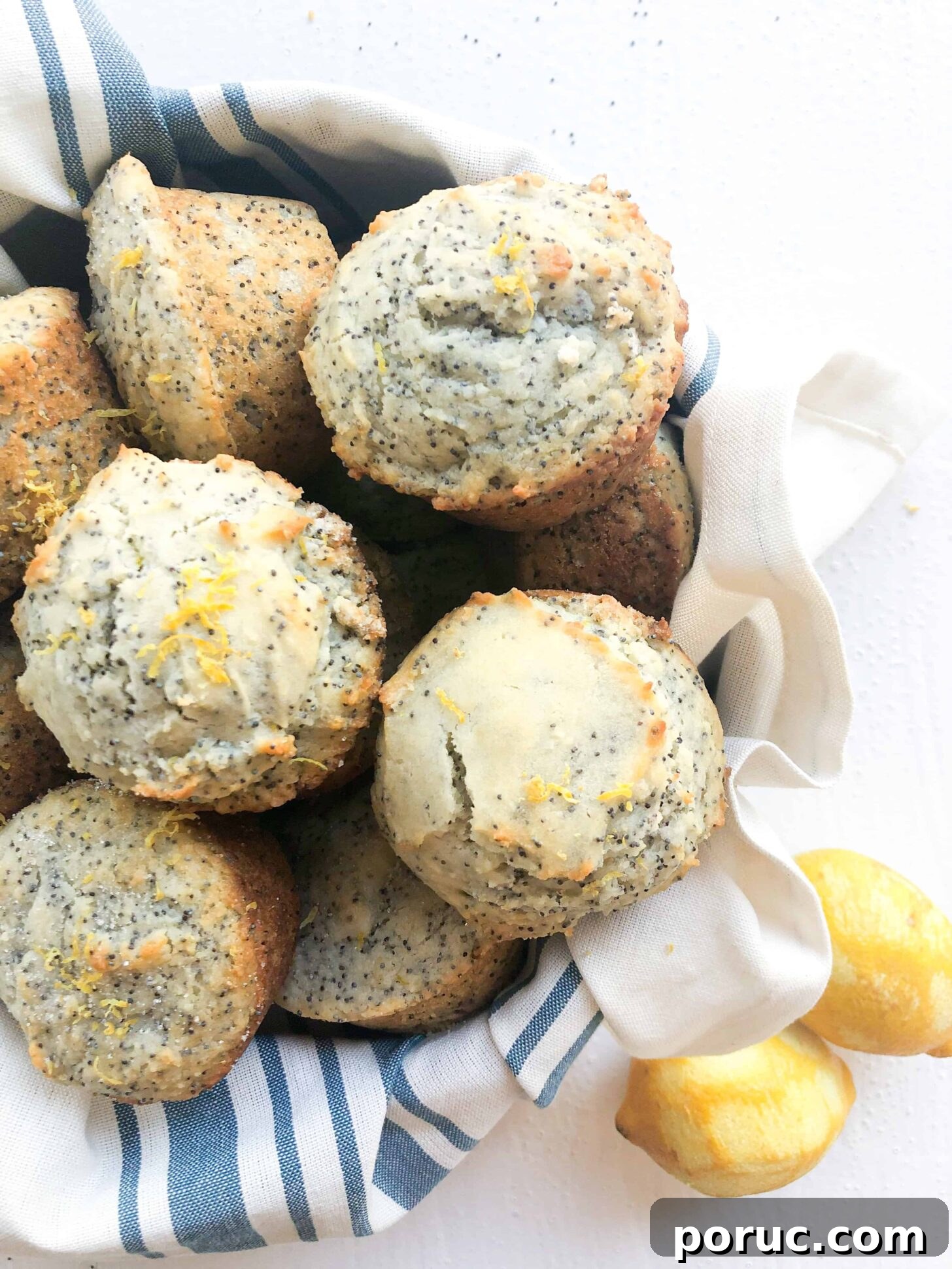 Gluten-Free Poppy Seed Muffins Recipe for Moist, Light Muffins 5 A basket of gluten free poppyseed muffins
