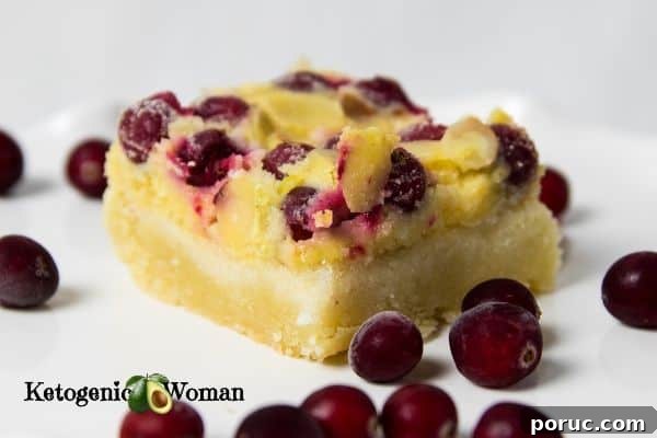 Low-Carb Keto Holiday Recipes for Over-50s: 50+ Festive Ideas 10 lemon cranberry bar on plate