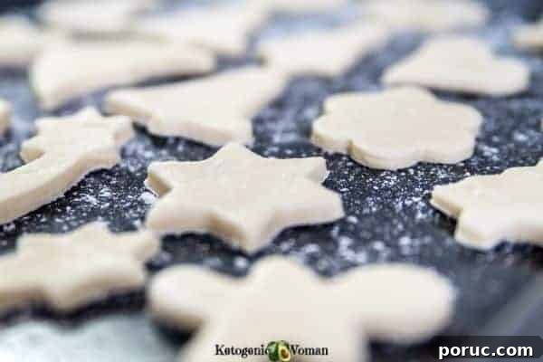 Low-Carb Keto Holiday Recipes for Over-50s: 50+ Festive Ideas 11 Keto Almond Shortbread on cookie sheet