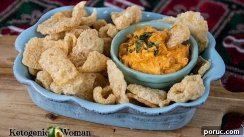 Keto Buffalo Dip with Pork Rinds