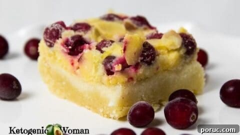 lemon cranberry bar on plate