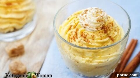 Keto Pumpkin Mousse in glass
