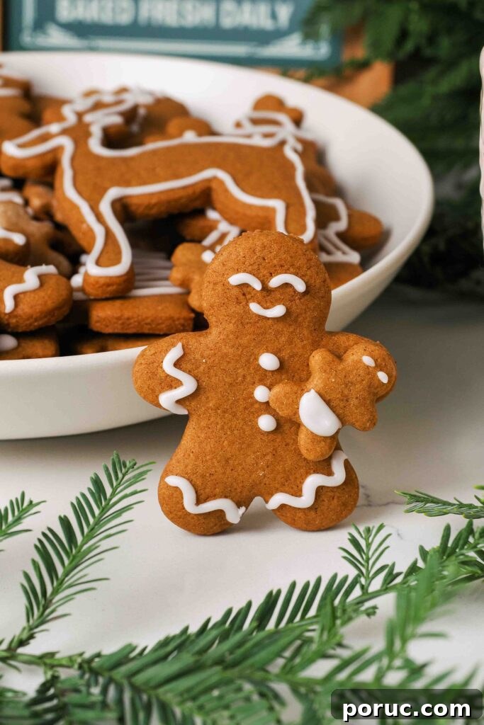 Classic Gingerbread Cookies Recipe for Crisp, Spiced Treats 16 A gingerbread man holds a mini gingerbread baby.