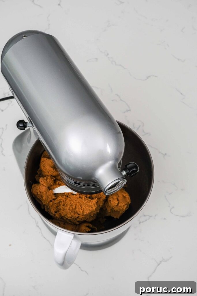 Classic Gingerbread Cookies Recipe for Crisp, Spiced Treats 7 Mixing gingerbread dough in a stand mixer.