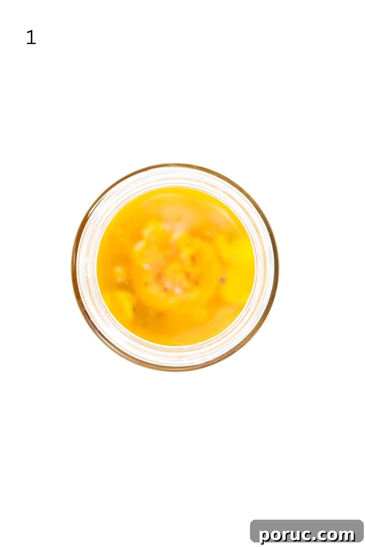 Tangy Apple Cider Vinaigrette Recipe for Salads and Marinades 4 Top view of apple cider vinaigrette dressing ingredients in a jar.