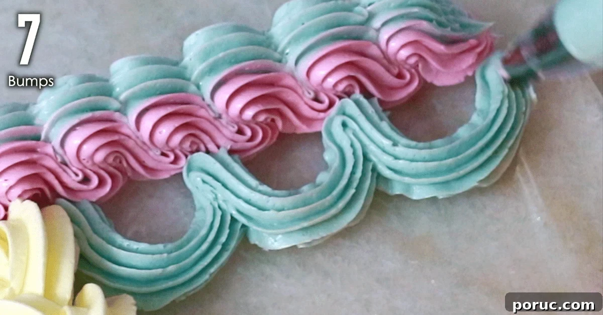 blue buttercream decorations, bumps
