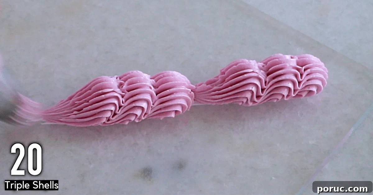 purple buttercream decorations: triple drop