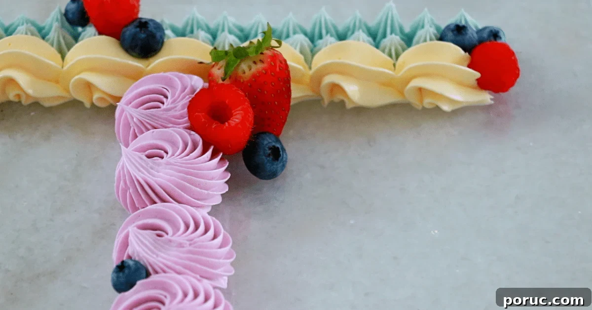fruits on buttercream piping