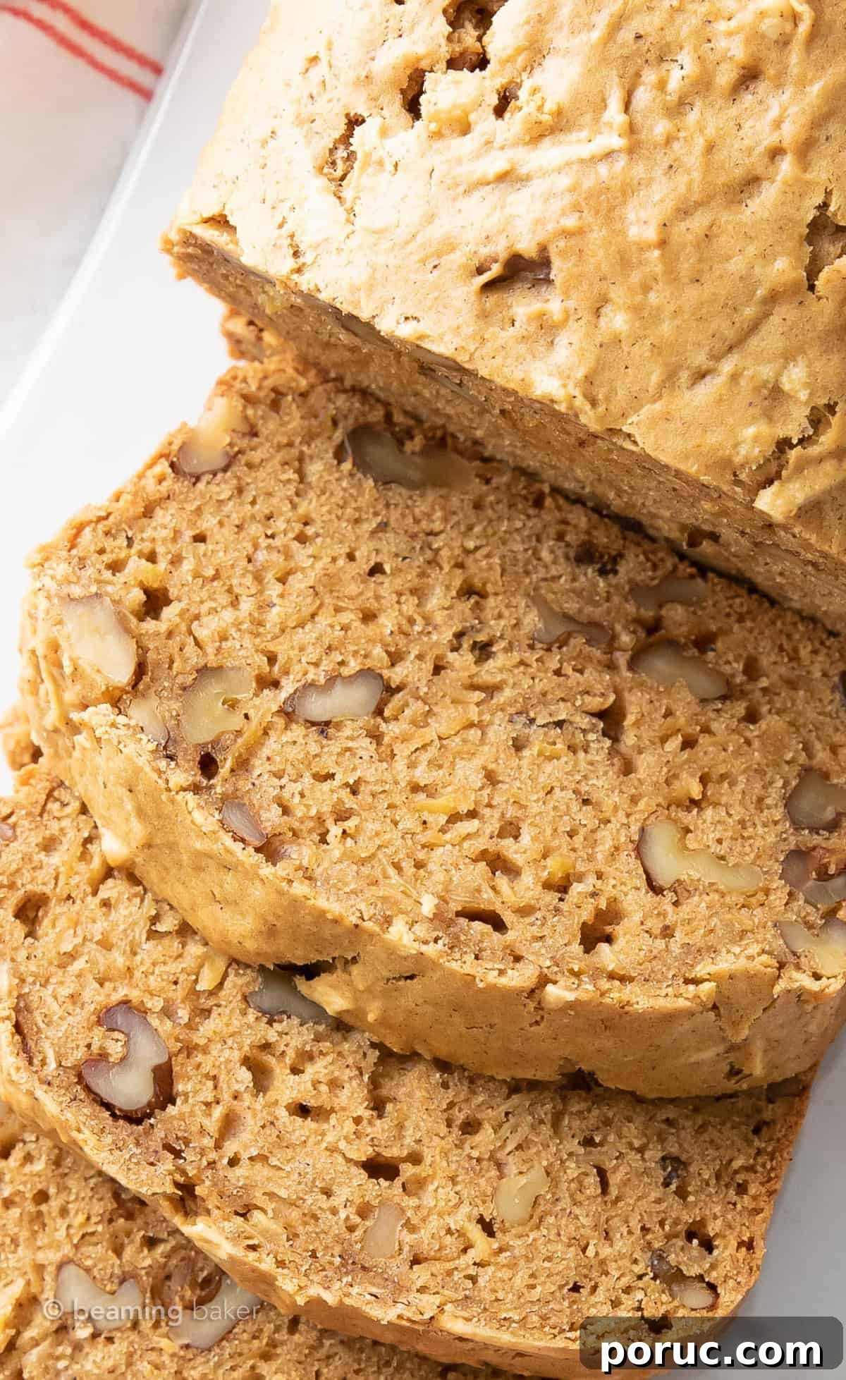 Moist Homemade Apple Bread Recipe for Fall Baking 5 closeup of slices on a serving board
